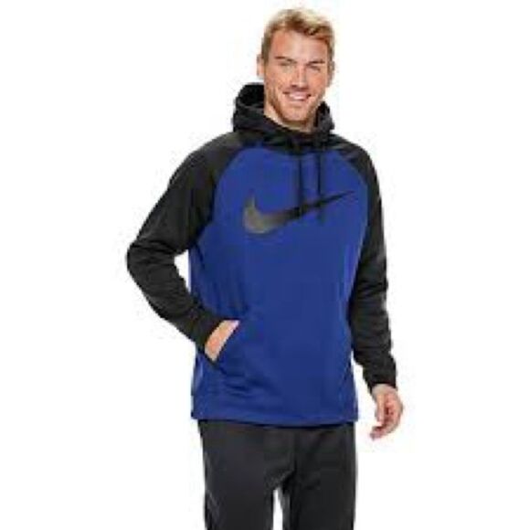 Nike swoosh Blue and Black Hoodie Dri Fit size XL - Picture 1 of 7